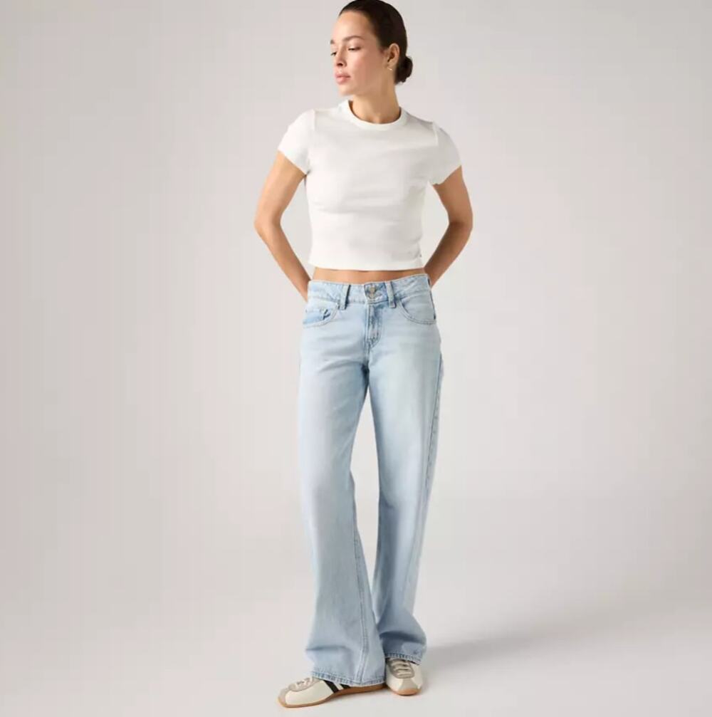 Levi’s Superlow Loose Jeans Abraided Art Light Wash Low Rise Y2K Baggy Denim